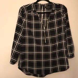 Trouve plaid shirt with zipper